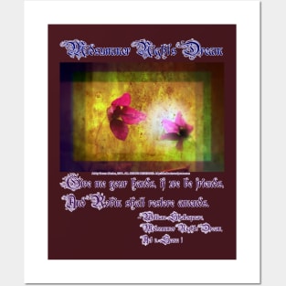 marriage of Titania; Salmon berry floral duet Posters and Art